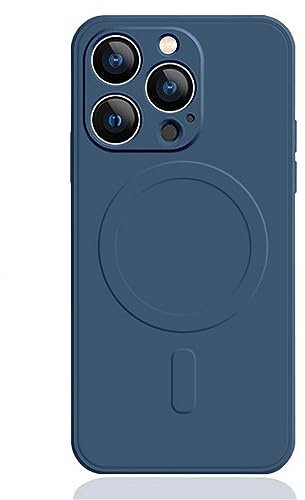 Mixroom - Custodia Cover per iPhone 15 PRO in TPU Silicone Morbido Compatibile con MagSafe Accessori con Cerchio Magnetico Integrato Blu Scuro