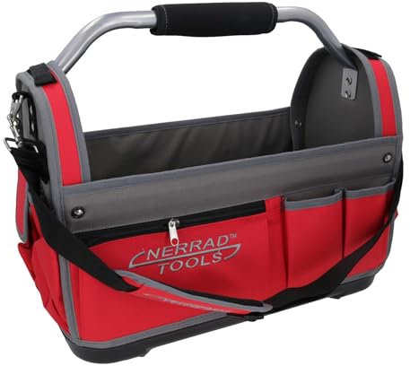 AB Tools 18 Inch Plumbers Tote Tool Storage Holder Carry Bag Solid Handle + Base