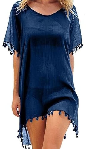 Qianderer Women Cover Ups Beachwear Crochet Hollow Out Beach Dress Summer Bikini Swimsuit Cover Up Bathing Suit
