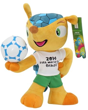 Promo-Dis Fuleco - 28 cm - Balle sur la main - Mascotte en peluche de la Coupe du monde de football 2014 au Brésil