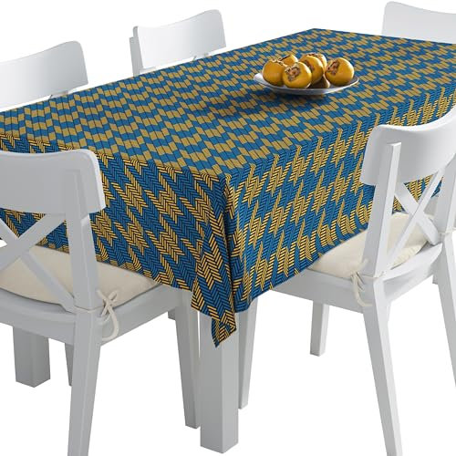 HEKO PANELS Tischdecke 140 x 300 cm Abwaschbar Tischtuch Gartentischdecke Fleckschutz Wasserabweisend Tafeldecke Hahnentritt