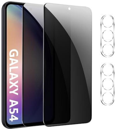 【2+2 pièces】 Verre Trempé Protection Écran Anti-Espion pour Samsung Galaxy A54 5G,Film de Protection en Verre Trempé, Anti-Espion,Dureté 9H