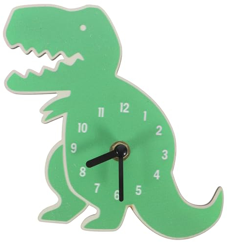 Alipis Dinosaurier Wanduhr Für Kinderzimmer Leise Dekorative Wanddekoration Mit Großem Ziffernblatt Für Kleine Dinosaurier-Fans Ohne Ticken Grün Mini-Version