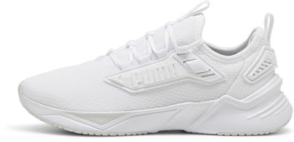 PUMA Unisex Retaliate 3 Laufschuhe, Puma Weiß, Federgrau, PUMA und Schwarz, 42 EU