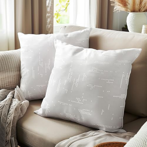 Encasa XO Kissenbezug 40x40 cm Set Von 2 Moderne Silberfolien Kissenhüllen Für Wohnzimmer, Sofa | Set Von 2 Kissenbezüge Nur, Keine Kissen Einlagen Oder Füllungen | Citylight Silber