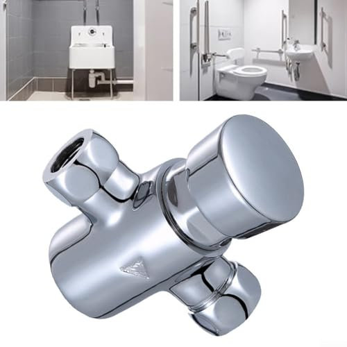 Grifo de ducha temporizado de cierre automático, grifo de válvula de ducha de latón sin contusión, válvula de ducha de baño con botón, para gimnasio, piscina, escuelas