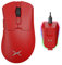 DELUX Ergonomische Gaming Maus Kabellos M900PRO, 8000Hz Polling Rate, 63g Leicht, PAW3395 Sensor, 26000DPI, Huano Schalter, mit Magnetischer Ladestation (Rot)