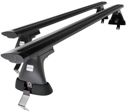 Mossa - Alu-Dachträger kompatibel mit Dacia Sandero III Hatchback (2021- ) - schwarz Dachträger Dachgepäckträger - ohne Montagelemente 2