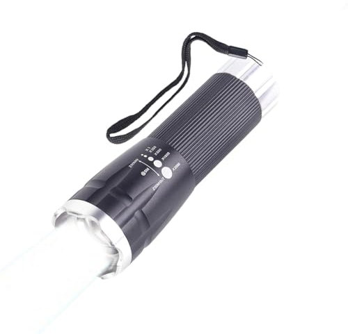 Antorchas LED Con Zoom - Linterna Súper Brillante | Antorcha De Mano Pocke Que Funciona Con Pilas | Luz Retráctil | Linterna Pequeña Blanca Para Acampar Para Pescar, Viajar (sin Baterías)