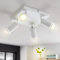 meoaow Deckenstrahler Weiß 4 Flammig Küche Modern Deckenlampe Strahler GU10 Spots Schwenkbar Innen Metall Deckenleuchte Deckenspots für Flur Wohnzimmer Schlafzimmer, Ohne Leuchtmittel