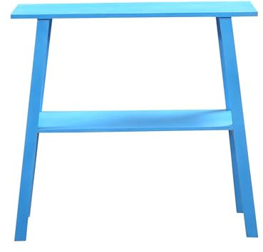 Boho Konsole Japandi handgefertigt aus Mangoholz in Blau 90 cm modern