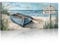Mit Rahmen Großes Leinwandbilder Bilder, Blau Küstenlinie Landschaften bild auf leinwand Wandkunst Strand Segelboot Ansicht Wandbilder XXL Kunstdruck Deko für Wohnzimmer Schlafzimmer 120x50cm