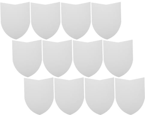 WRITWAA 12 StüCk Ritterschild Basteln Kinderschild Pappschild Weiß Diy Spielzeug Schild Mit Griff FüR Kinderpartys Und Dekoration