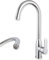 GOLDMAN SERVICE | Grifo de Fregadero Monomando Caño Alto Giratorio 360° Grifo Cocina Modernos de Acero Inoxidable, Grifo de Cocina con Sistema Economy Water, Grifos Cocina Fregadero Elegantes