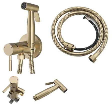 1 Pcs Portable Bidet Sprayer Set Bidet Faucet Stainless Steel Toilet Faucet Hot and Cold Faucet Bathroom Shower Head (Color : N5185B)