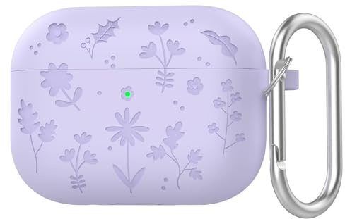GIOPUEY Hülle Kompatibel mit Airpods Pro 3 2025, Niedlich Spaß Cartoon Silikon TPU Schutzhülle mit Schlüsselbundhaken Case Cover für Jungen Mädchen Männer Frauen - Purple