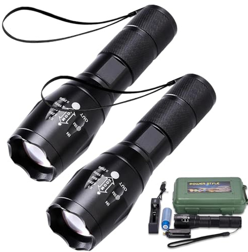 HOPASRISEE Hyperxlight Pro - Ultrahelle Taktische Taschenlampe, Taschenlampe LED Aufladbar Mit 5 Modi, Ip65 Wasserdicht Handlampe Kinder Für Camping, Wandern, Outdoor, Notfall (2)