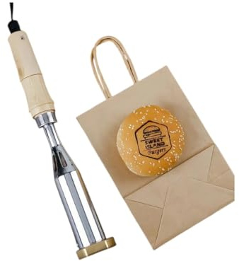 Burger Brandeisen – Lebensmittel-Branding-Eisenstempel, individuelle elektrische Marke für Steak, personalisierte Kuchen-Logo-Stempel, Lebensmittel-Zubehör für BBQ, Grill, Brot, Fleisch