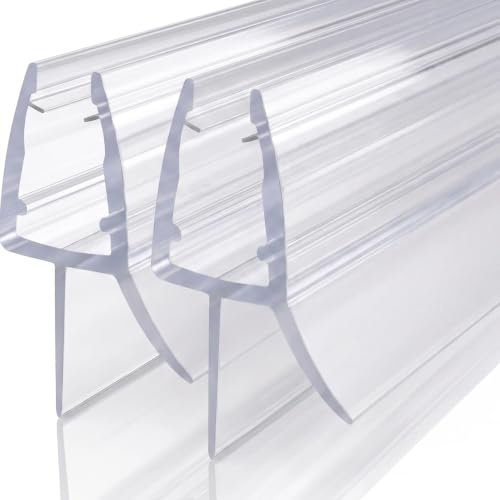 Vellure 2X Shower Screen Seal Strip, Premium Shower Door Seal Strip for 8 mm (+-1) Shower Glass Thickness, Shower Seal Strip, Covers up to 12mm Gap, Transparent, Universal Length up to 90cm