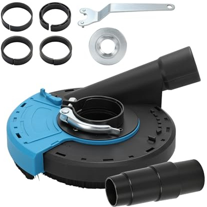 Universal Surface Grinding Dust Shroud for Angle Grinders 125/115/100mm with 4 Locating Rings Vacuum Adapter