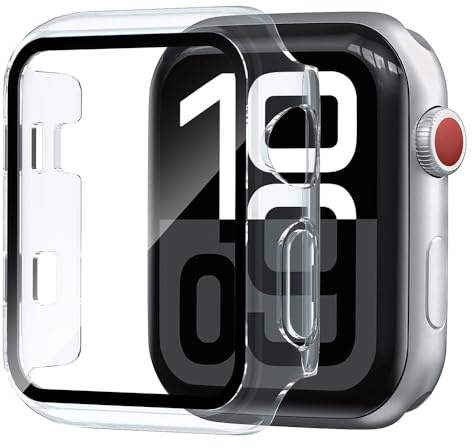 Techsuit für Apple Watch 1, 2 und 3 38mm Hülle und Displayschutz mit Gehärtetem Glas, HD Klarheit, Volle Abdeckung, Kratzschutz, Schlankes Design, Defense360 Pro, Transparent