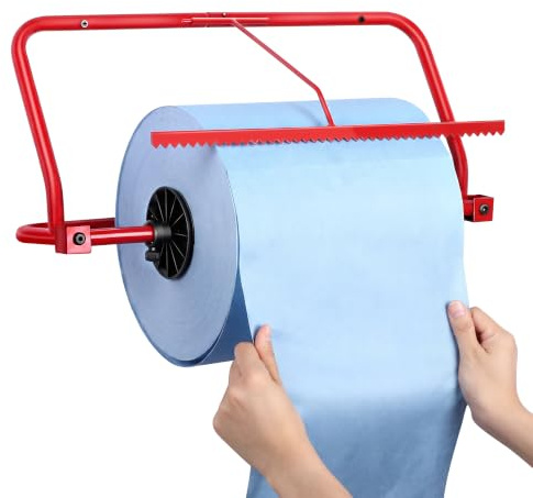Enhon Papierrollenhalter Werkstatt, Metallener Papierrollenhalter Für Rollen bis zu 38 cm Breite, Werkstatt Zubehör zum Schrauben, Basteln, Werken & Putzen - Papierrolle Nicht Inklusive