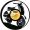 Wanduhr aus Vinyl Schallplattenuhr Vespa Upcycling Design Uhr Wand-Deko Vintage-Uhr Wand-Dekoration Retro-Uhr Made in Germany