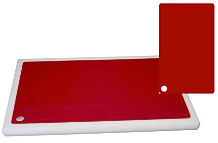 Top Board Profi Schneidebrett Set 4 tlg 40 x 30 x 3 cm incl.3 roten wechselbaren Schneidauflagen