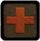 Café Viereck ® Bundeswehr Sanitäter Medic Kreuz Patch Gestickt mit Klett - oliv/braun 4 cm x 4 cm