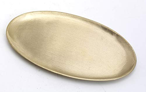 Kerzenteller, Dekoteller Messing Gold matt satiniert Ø 14 cm ideal für Kerzen, Taufkerzen, Hochzeitskerzen