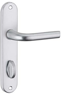 SERRURERIE DE PICARDIE - Ensemble de Poignées pour Salle de Bain et Toilette Leto à Condamnation - Aluminium - Usage Pratique et Esthétique - Entr'Axes 165 mm - Finition Argentée - Gris