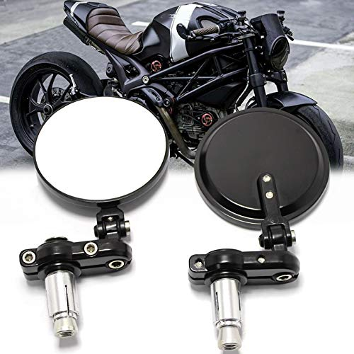 DREAMIZER Lenkerendenspiegel Motorrad 7/8 22mm Motorrad Rückspiegel Endspiegel für Scooter Cruiser Chopper Street Bike