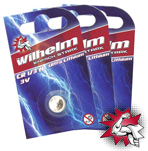 3 x WILHELM Batterie 1/3N 3V Photo Lithium CR1/3N DL1/3N Blister