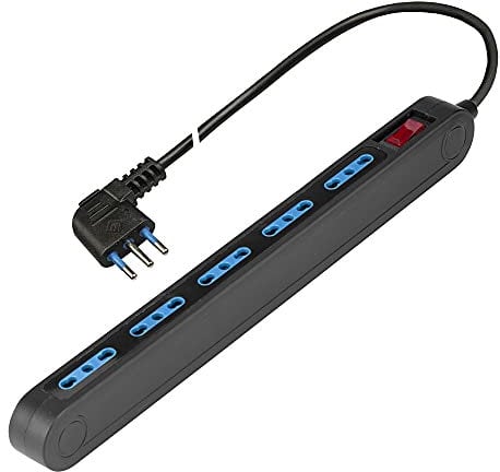 Poly Pool PP2524.2 presa quintupla 10/16A 2P+T, Nero