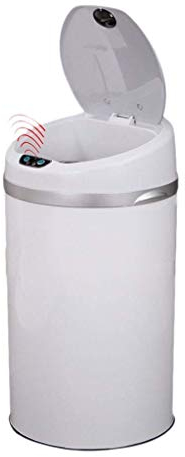 QYRKYP Corbeille, Maison Automatique Sans Contact En Acier Inoxydable Automatique Smart Infrarouge Capteur de Mouvement Des Déchets Poubelle/Blanche/50L