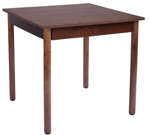 Liberoshopping tavolo fisso da cucina sala da pranzo o ristorante in legno massello – stile rustico compatto e robusto – facile da montare – 100% made in italy (Noce Gamba Tonda, 80x80)
