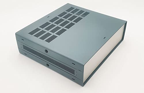 Cheval DIY Aluminum Enclosure Multipurpose (Pure Aluminum Enclosure with Mount bar (2U) 87 x 279 x 305 mm.), Slate Grey