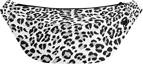 STUOARTE Hüfttasche für Herren und Damen, großes Fassungsvermögen, wasserdichte Bauchtasche, bedruckt, für Wandern, Reisen, Laufen, Spazierengehen mit dem Hund, Weißer Leopard 1, Einheitsgröße