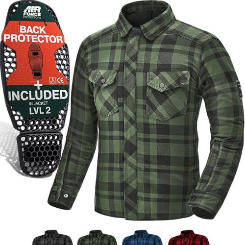 SHIMA RENEGADE Motorradhemden Herren und Damen - Motorrad Kariertes Hemd mit Protektoren Jacke Flanell Lumber Aramid