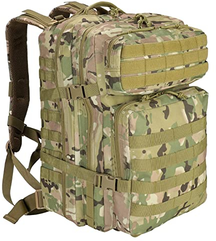 SHANNA Trekkingrucksack, Wanderrucksäcke Militärrucksack 45L Armee Rucksack MOLLE Assault Pack Taktischer Kampfrucksack für Outdoor Wandern Camping Trekking Angeln Jagd
