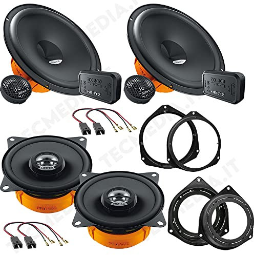 Kit 6 Casse Altoparlanti compatibili con Fiat Punto Evo Kit Anteriore e Posteriore con Adattatori e Connettori Inclusi