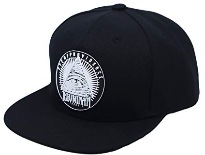 MarkMark Illuminati Patch Snapback Mütze Flat Brim Baseball Cap AL21307, Schwarz , 58