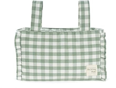 Walking Mum. Bolso organizador Remy. Bolsa de maternidad para silla de paseo. Asas cortas para fijar al carro. Color Verde. Medidas 31X17X12 cm.