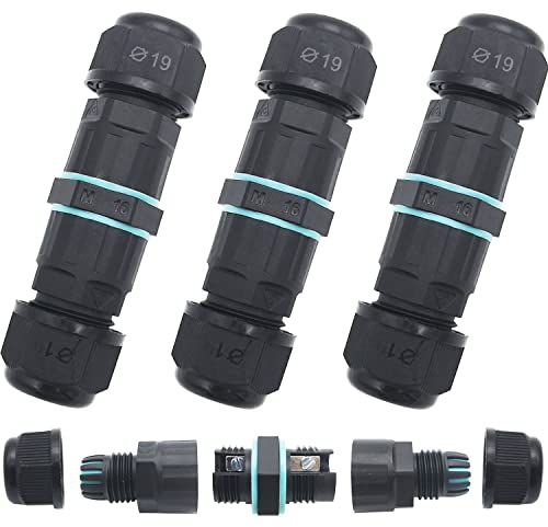 IP68 Waterproof Junction Box, CESFONJER Waterproof Cable Connectors, Outdoor Cable Connector for 2 or 3 Pole Cables, Cable Connector Sleeve Coupler for Cables Ø 4-8 mm (3pcs)