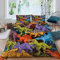 RFFLUX Dinosaurier Bettwäsche 155x220 cm 3teilig mit Reißverschluss 3D Abstrakt Dino Bettwäsche Sets Warme Winter Sommer Weich Bettbezüge mit 2 Kissenbezug 80x80 cm für Teenager