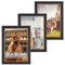 VictoR Bilderrahmen Goya in Schwarz Gold 3er Set in 21x30 cm (A4) - Leiste: 31x19mm - Fotorahmen im Vintage Stil mit bruchsicherem Acrylglas - Bilderrahmen A4 Schwarz