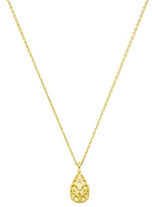 Fleur-de-Lis Tropfen Kette Lilie 925 Silber vergoldet