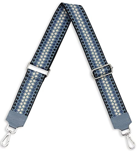 Schultergurt 5cm breit, Made in Italy, Schulterriemen für Taschen und Handtaschen, Verstellbarer Taschengurt für Damen und Herren, DIY Zubehör Punkte Hellblau