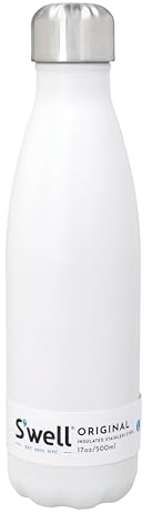 S'well Original Vacuum-Insulated Water Bottle, Moonstone, 500ml - Keeps Drinks Cold and Hot, BPA-Free Stainless Steel Hydration for On The Go, White