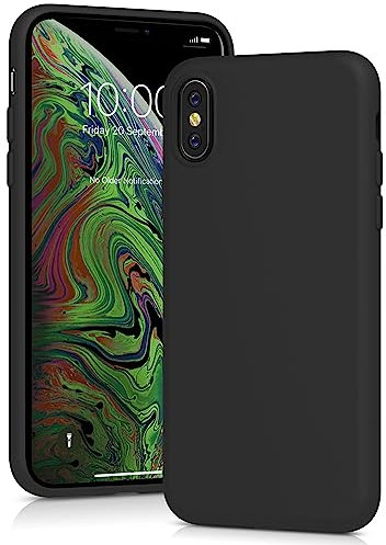 YATWIN Silicone Case for iPhone X/XS, Soft-Touch, Shockproof, DustProof, Antiskid Full Body Armour Phone Cover for Apple iPhone X/XS - Black